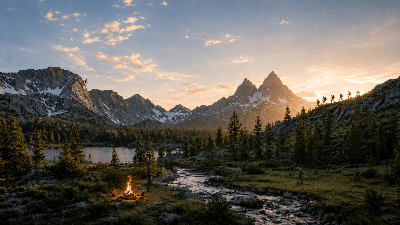 A Sierra basin at sunset